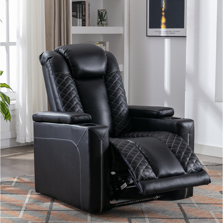 Electric outlet black recliner